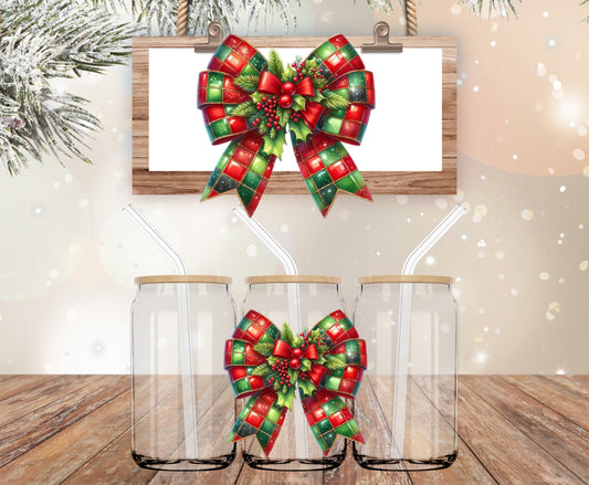 Plaid Christmas Bow 4 inch UV