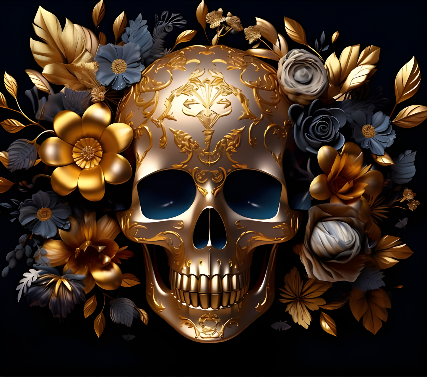 Gold skull 20oz vinyl tumbler wrap