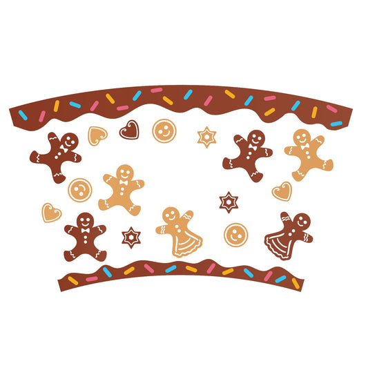 Gingerbread cookie drip cup wrap for 24oz Starbucks cup