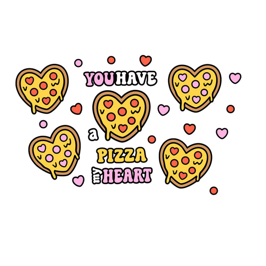 Pizza my heart Valentine cup wrap. No hole Valentine wrap