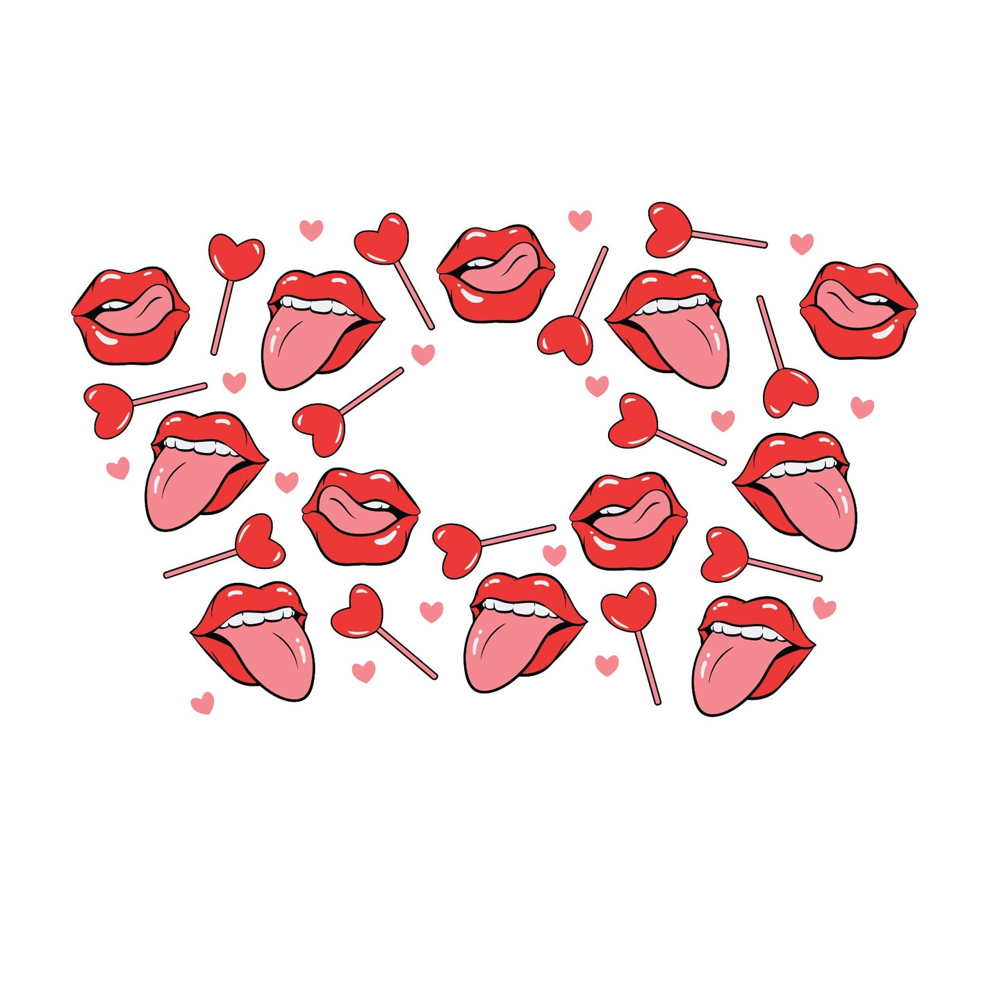 Lips and suckers Valentines cup wrap