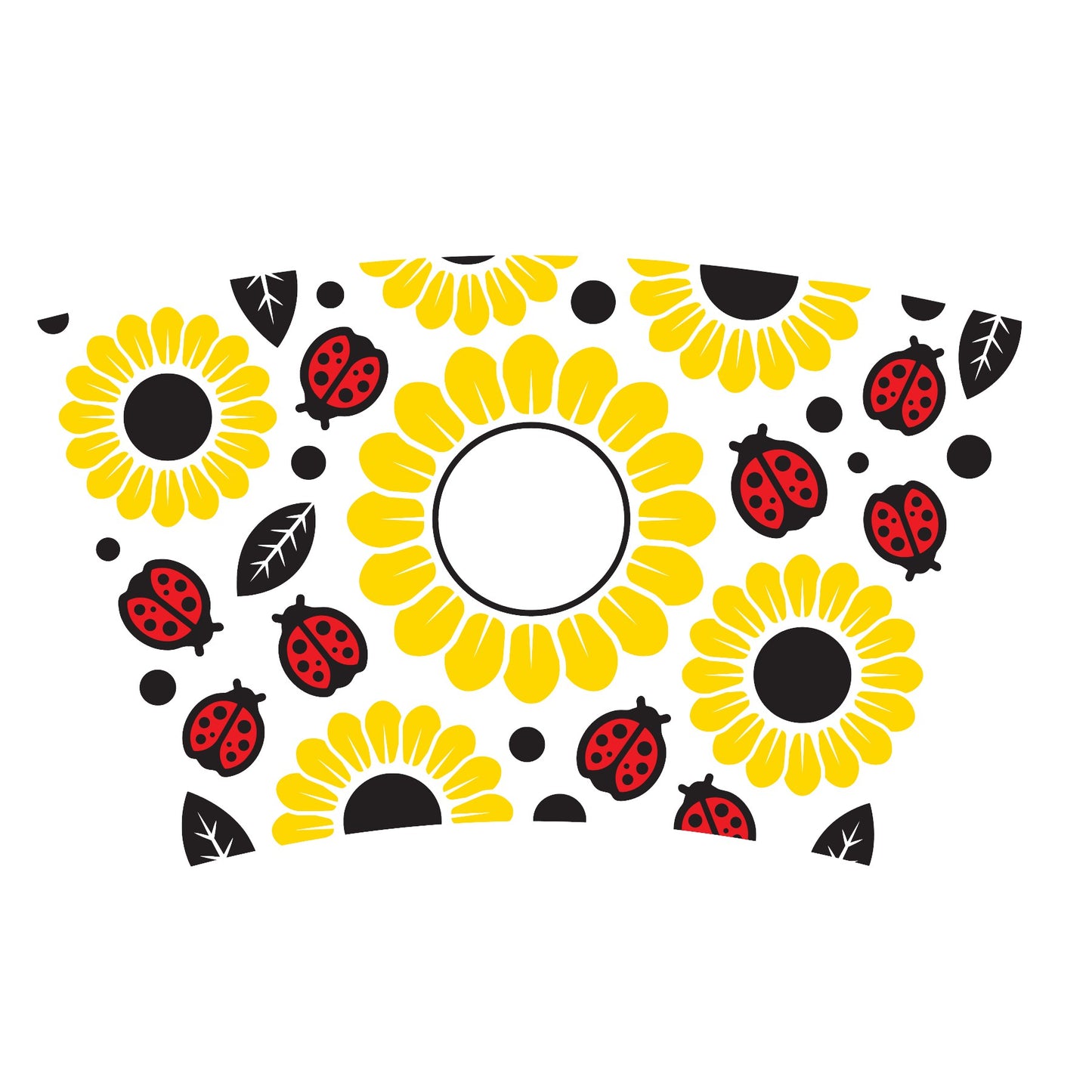 Sunflower and ladybug Starbucks cup wrap