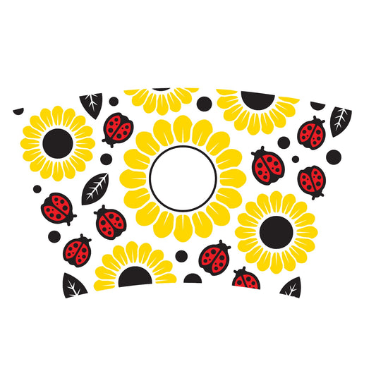 Sunflower and ladybug Starbucks cup wrap