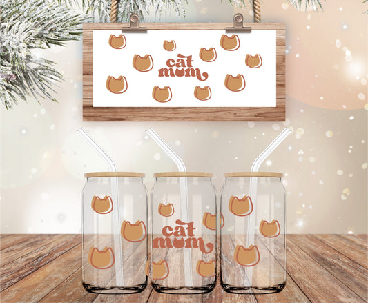 Cat mom Libbey glass wrap