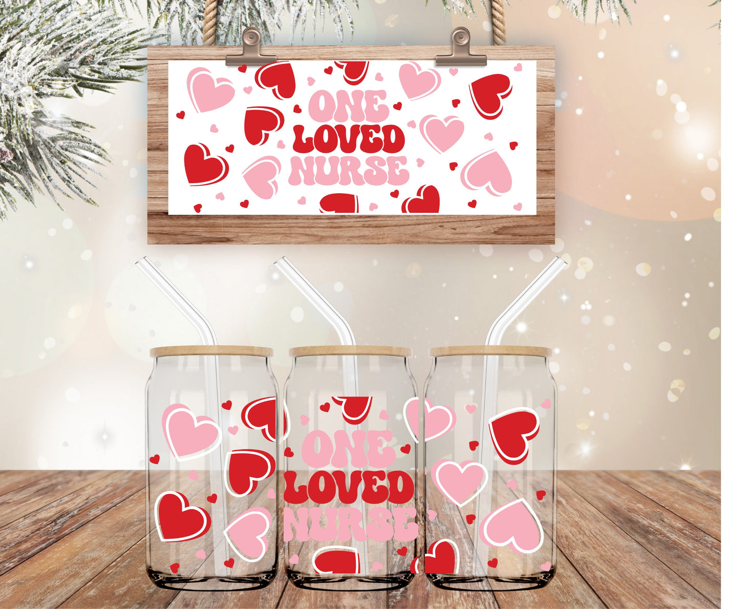 One loved nurse Libbey 16oz glass wrap