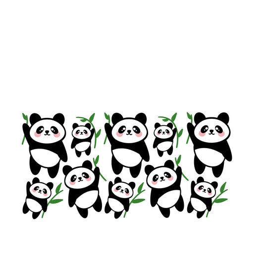 Panda 16oz glass sublimation print