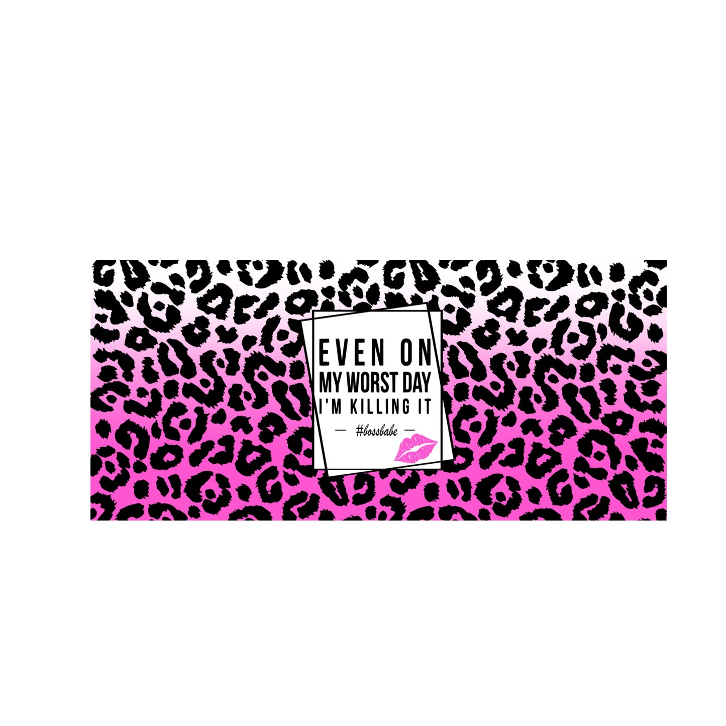 Pink leopard cheetah style sublimation print for glass