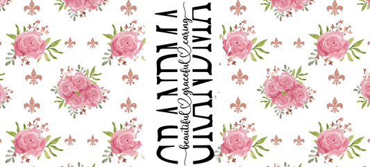 Floral grandma sublimation print for glass