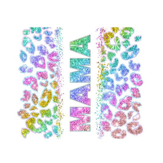 Cheetah glitter "Mama" sublimation tumbler print 20 oz