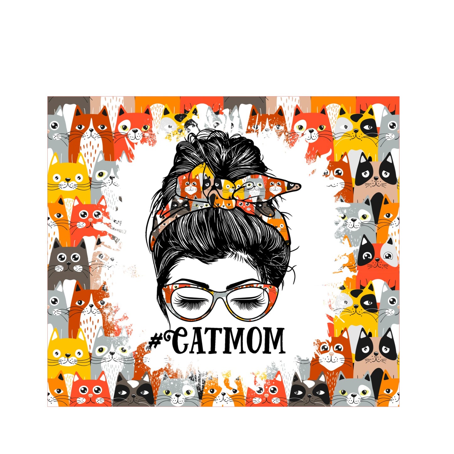 Cat mom 20 oz sublimation tumbler print