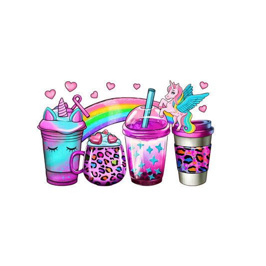 Unicorn drinks sublimation transfer