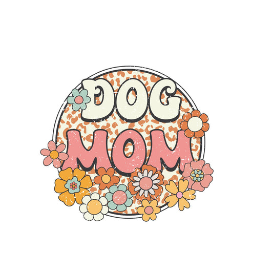 Dog mom floral sublimation transfer print