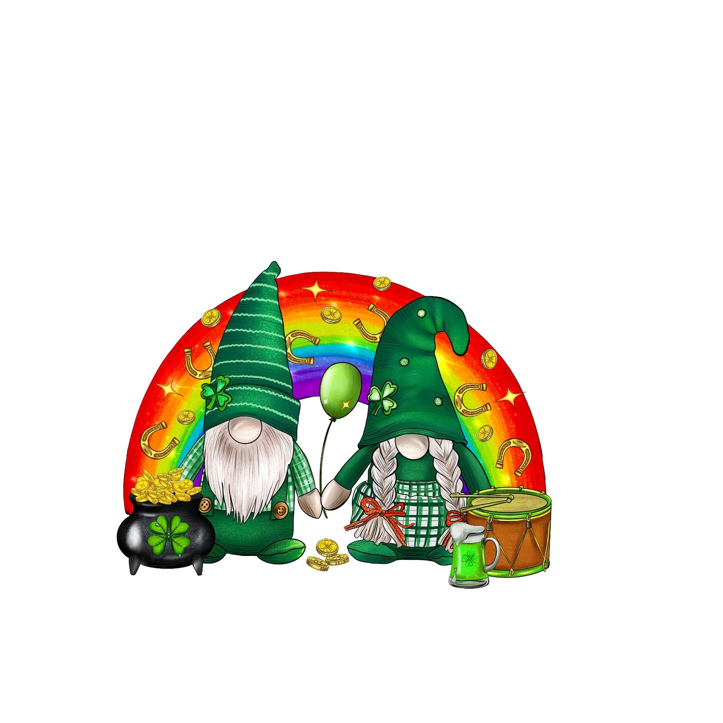 St Patrick's Gnomes sublimation transfer print