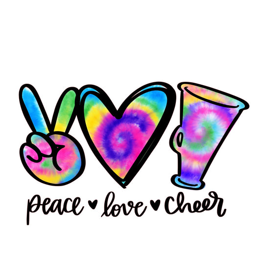 Peace Love Cheer sublimation transfer print