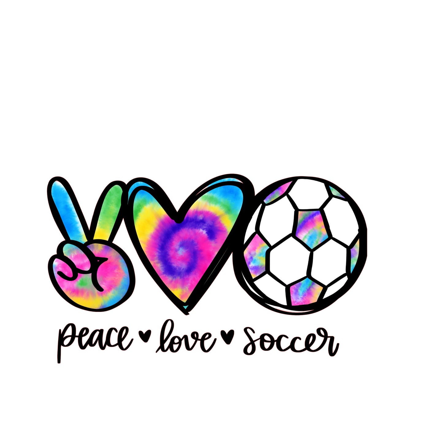 Peace Love Soccer sublimation transfer print