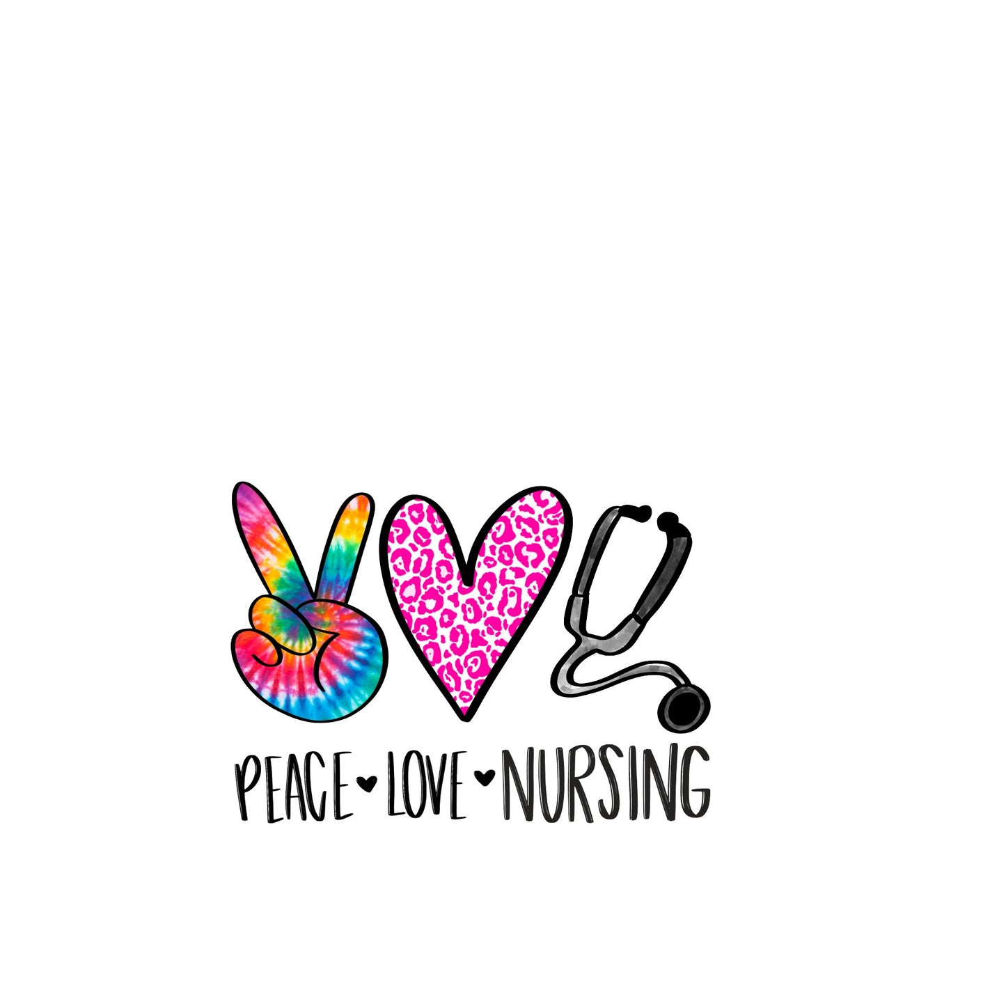 Peace Love Nursing sublimation transfer print