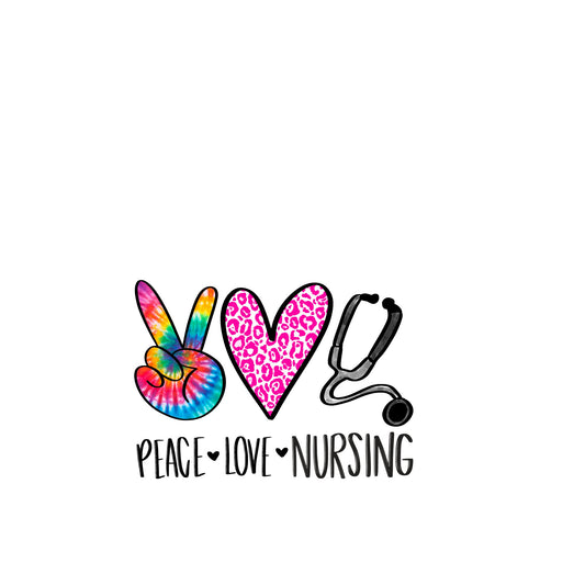 Peace Love Nursing sublimation transfer print