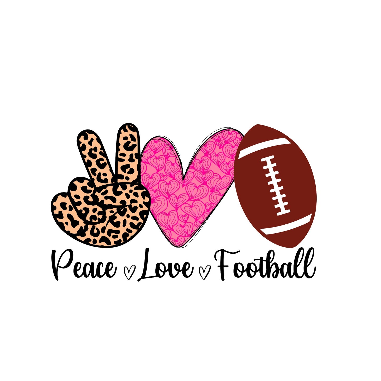 Peace Love Football sublimation transfer print