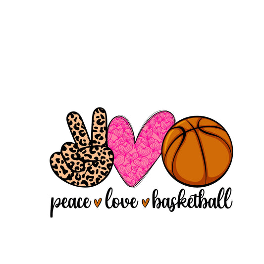 Peace love and basketball sublimation transfer print