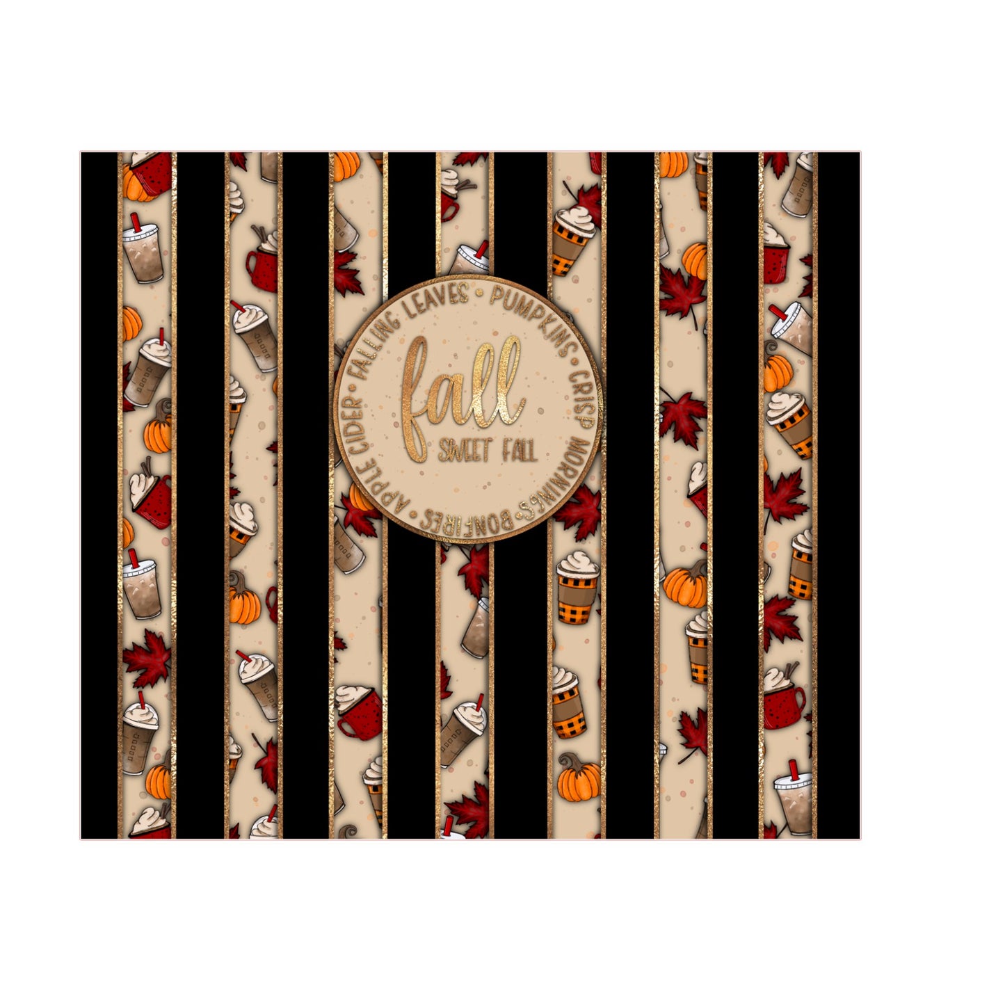 Fall Sweet Fall 20oz skinny tumbler wrap