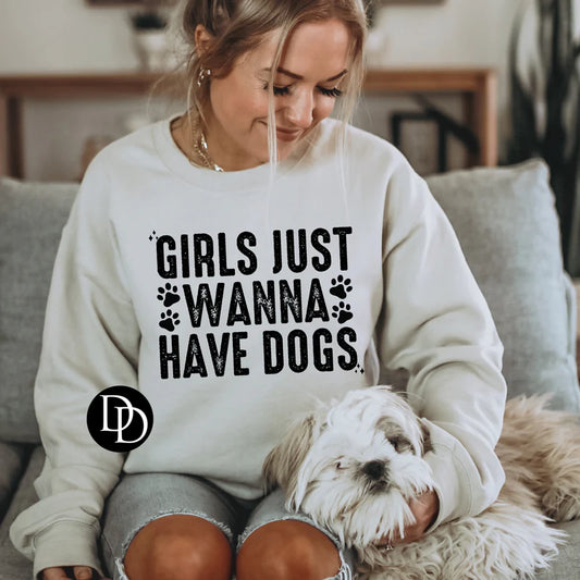 Girls Just Wanna Have Dogs screen print transfer