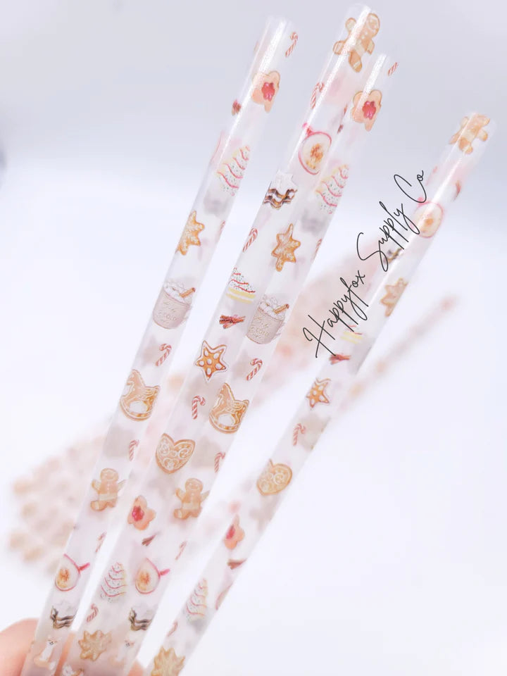 Gingerbread and Christmas snack treats reusable straw