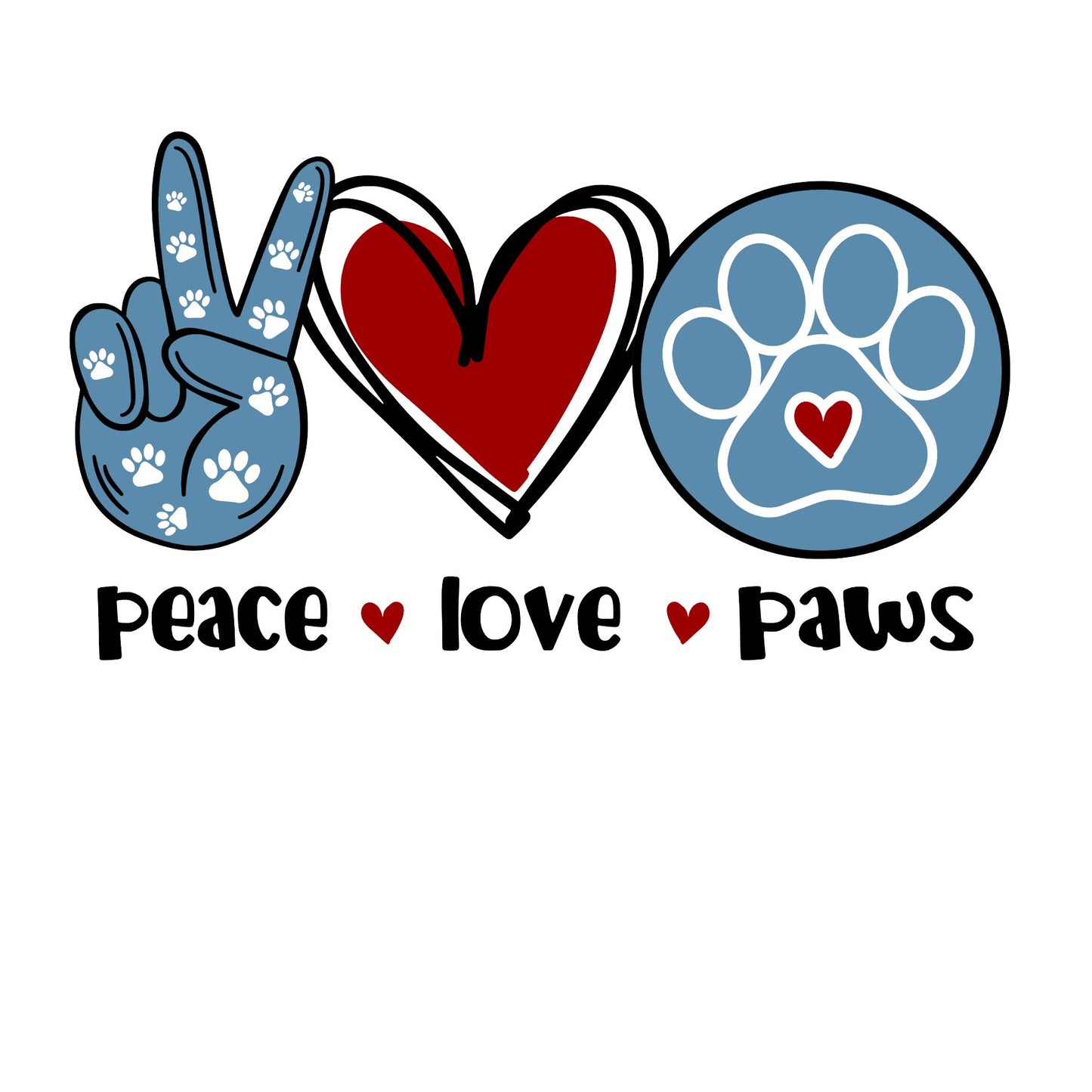 Peace Love Paws HTV.  Dog mom HTV design transfer.