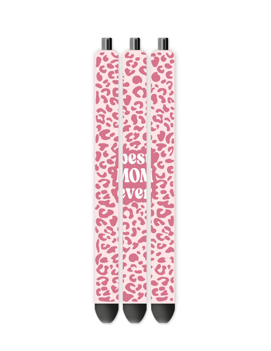 Best mom pink cheetah print pen wrap