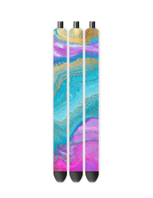 Colorful marble pen wrap