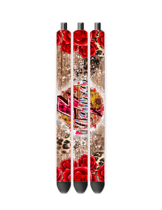 Mama red roses pen wrap