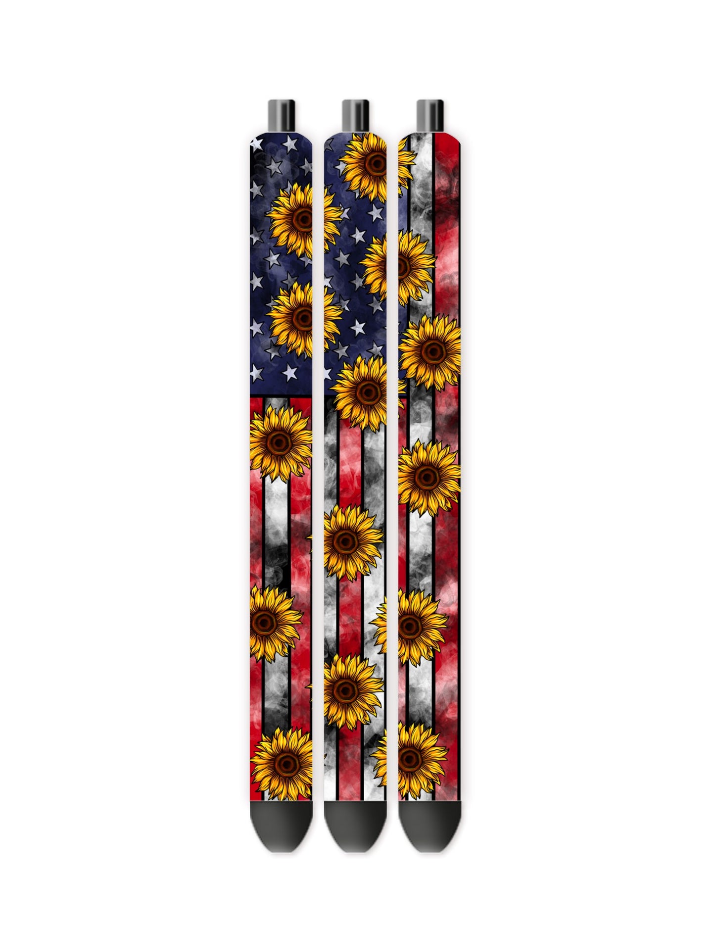 American flag and sunflower pen wrap