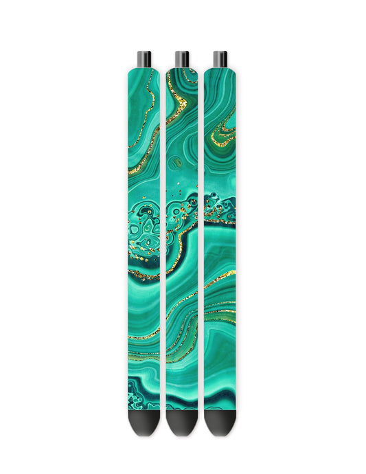 Teal and gold pen wrap