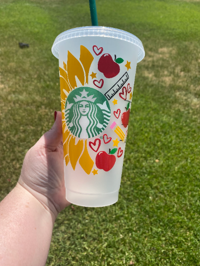 Teacher themed Starbucks tumbler